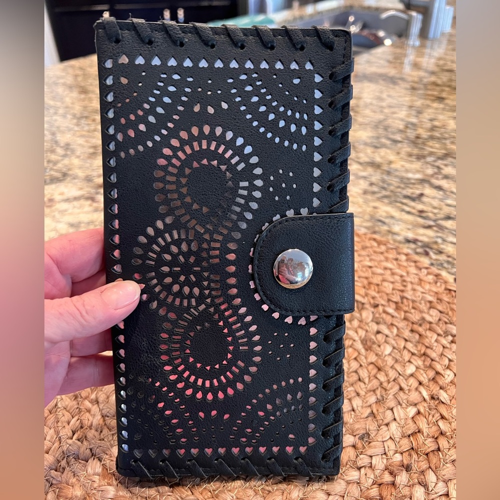 Black and Silver Bohemian
Faux Leather Wallet
